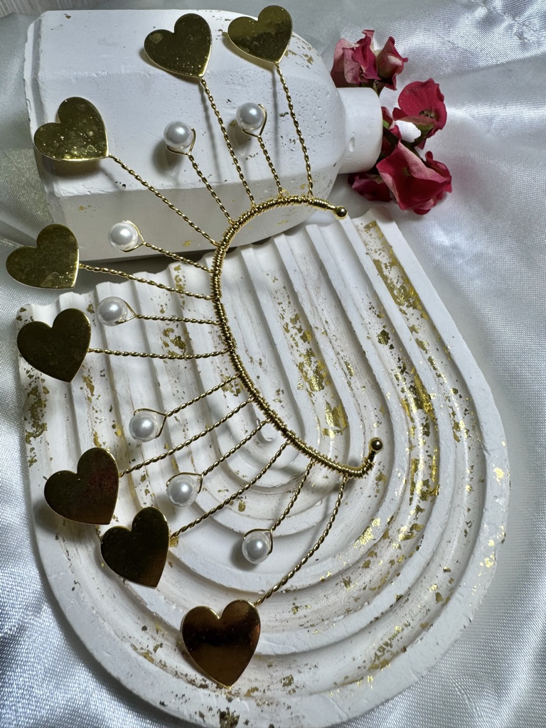 Solitario corazones perla