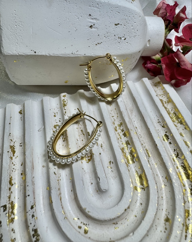 Candonga ovalada perla blanca