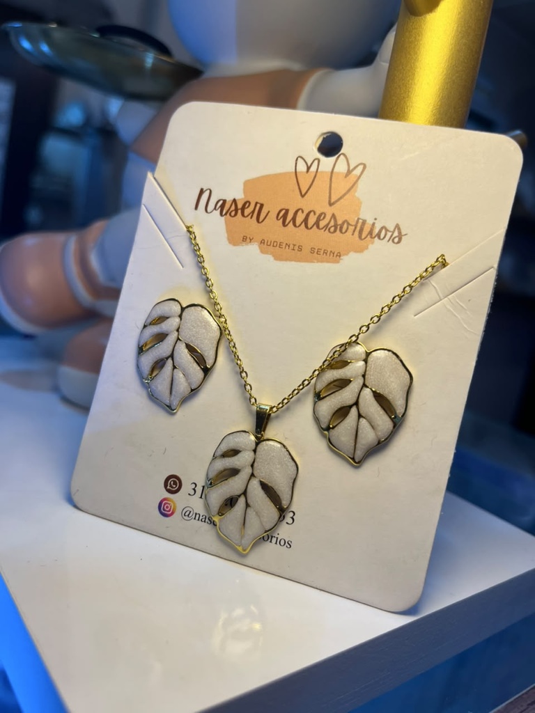 Set hoja beige