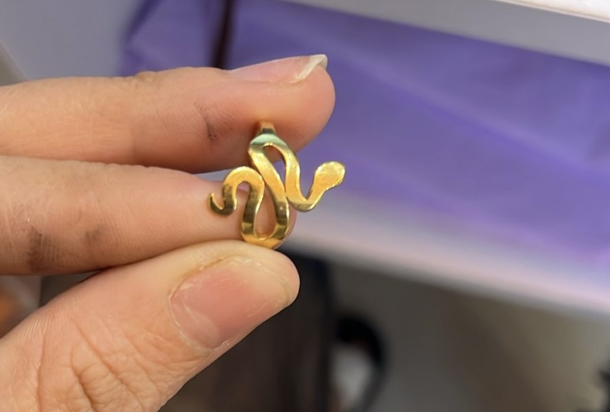 Anillo serpiente liso