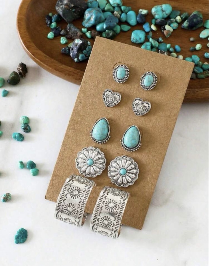 Aretes turquesa western