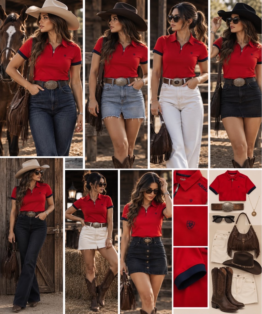 ARIAT polo rojo