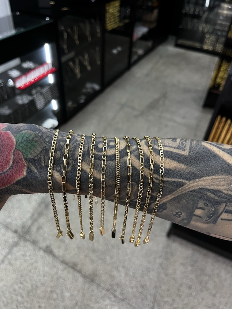 Pulseira 3/3.5mm (Banhado a ouro 18k)