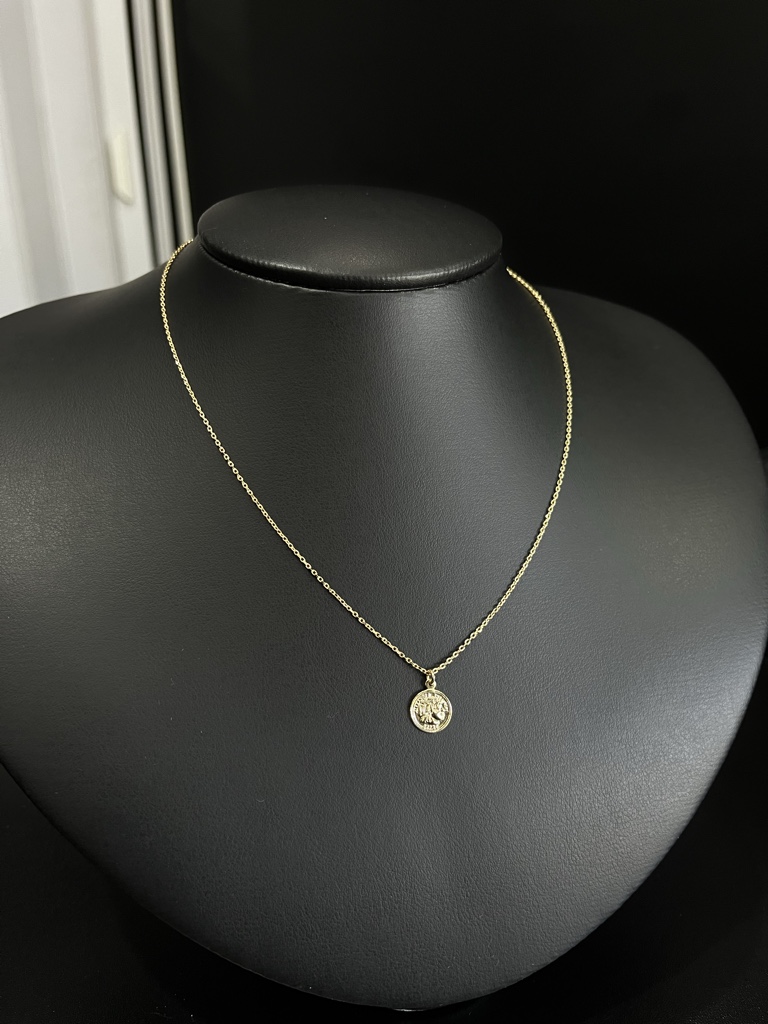 Colar feminino pingente moeda (Banhado a ouro 18k)