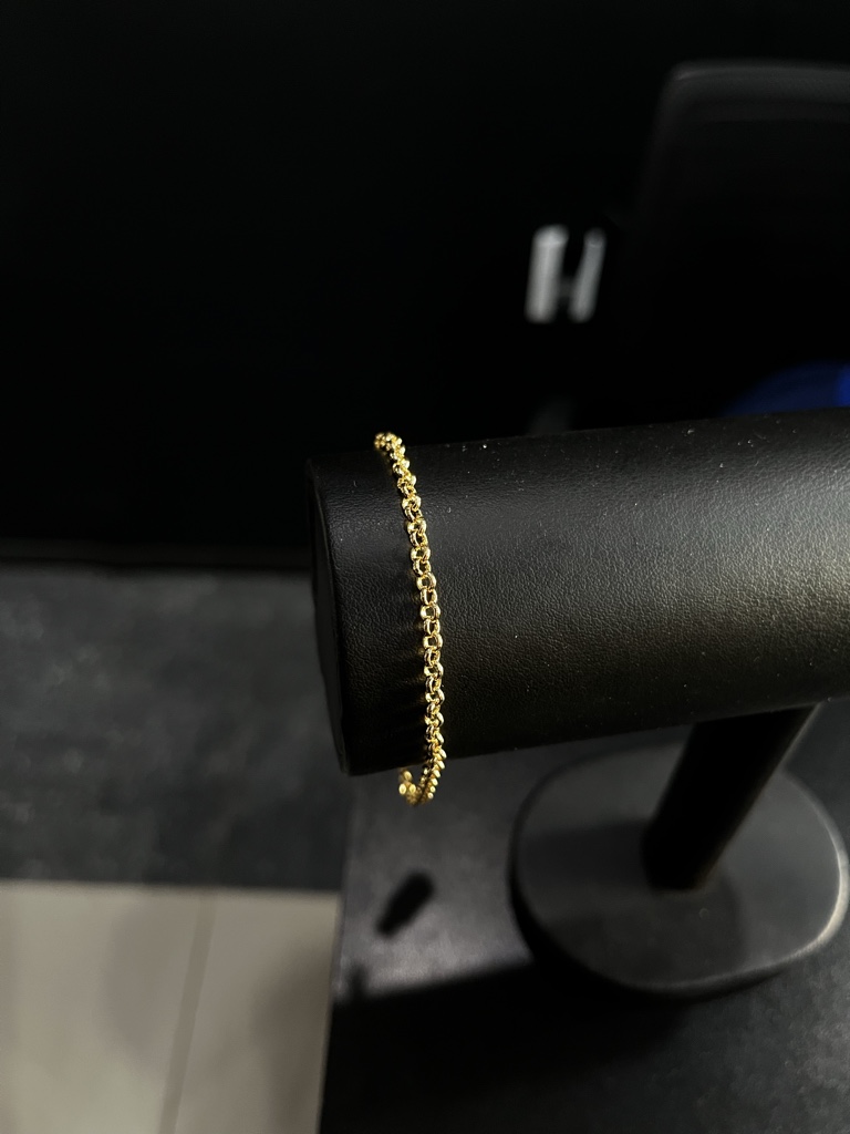 Pulseira feminina elo português 2mm (Banhado a ouro 18k)