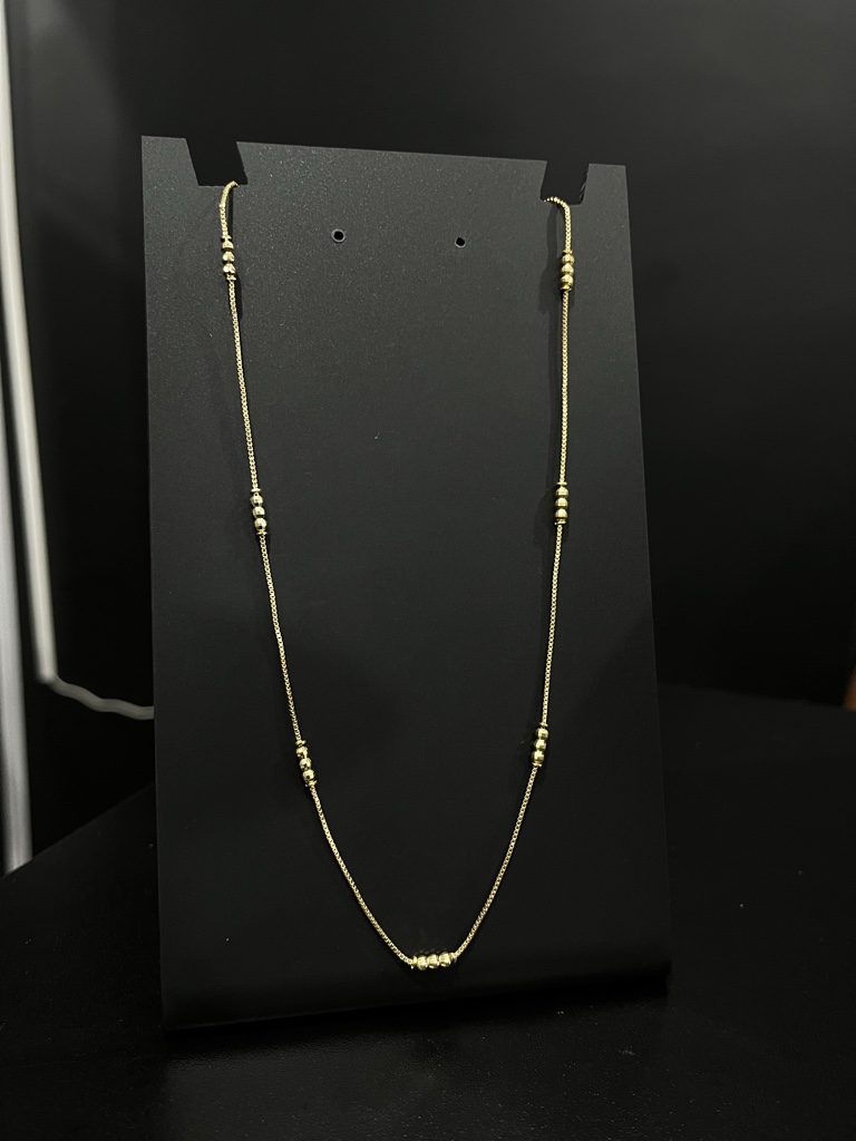 Corrente feminina elos 3 esferas (Banhado a ouro 18k)