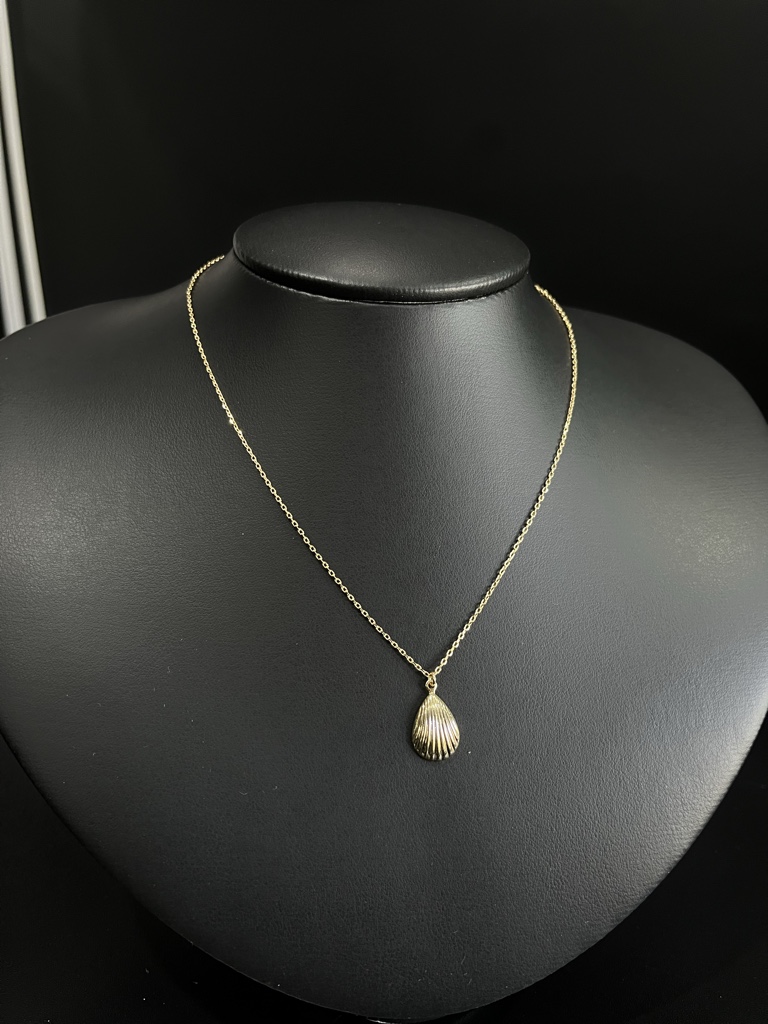 Corrente feminina concha texturizada (Banhado a ouro 18k)