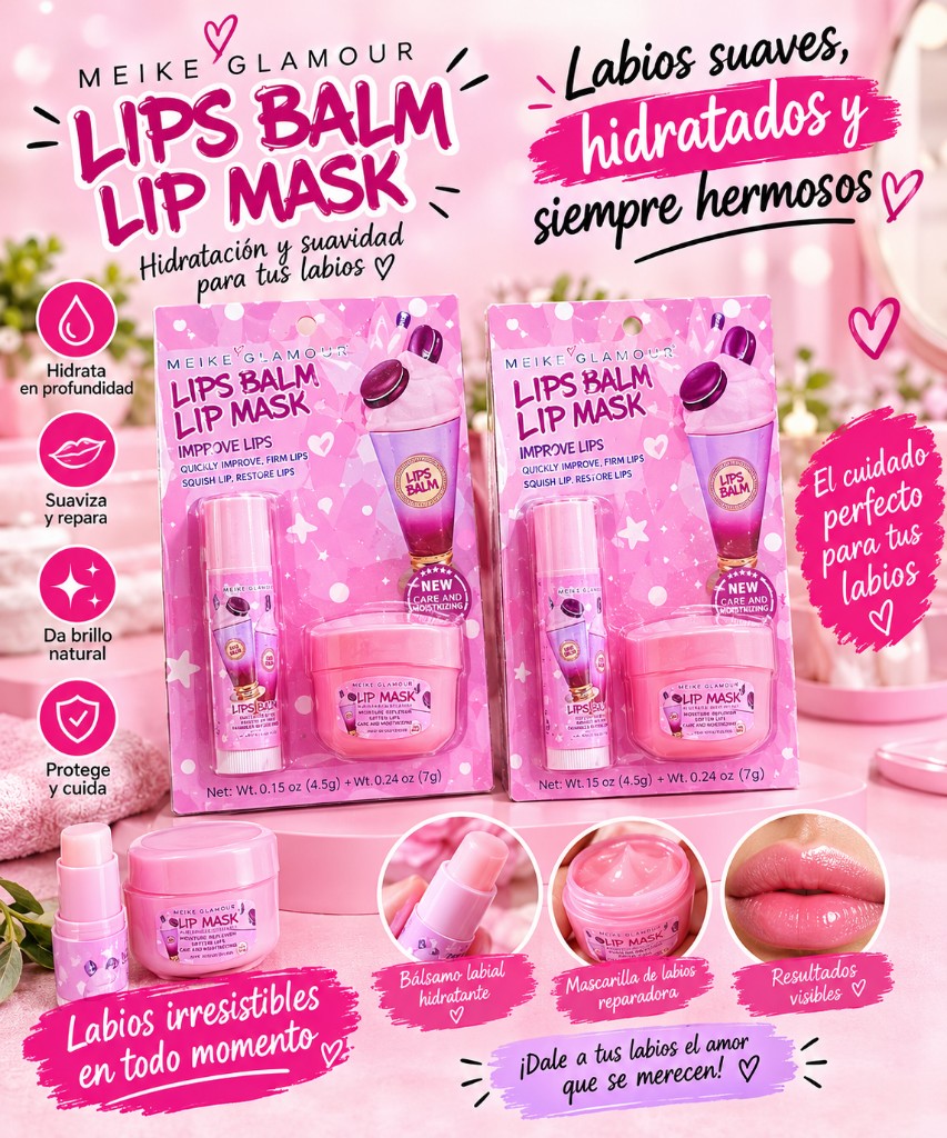 Meike Glamour Lip Balm Lip Mask rosado