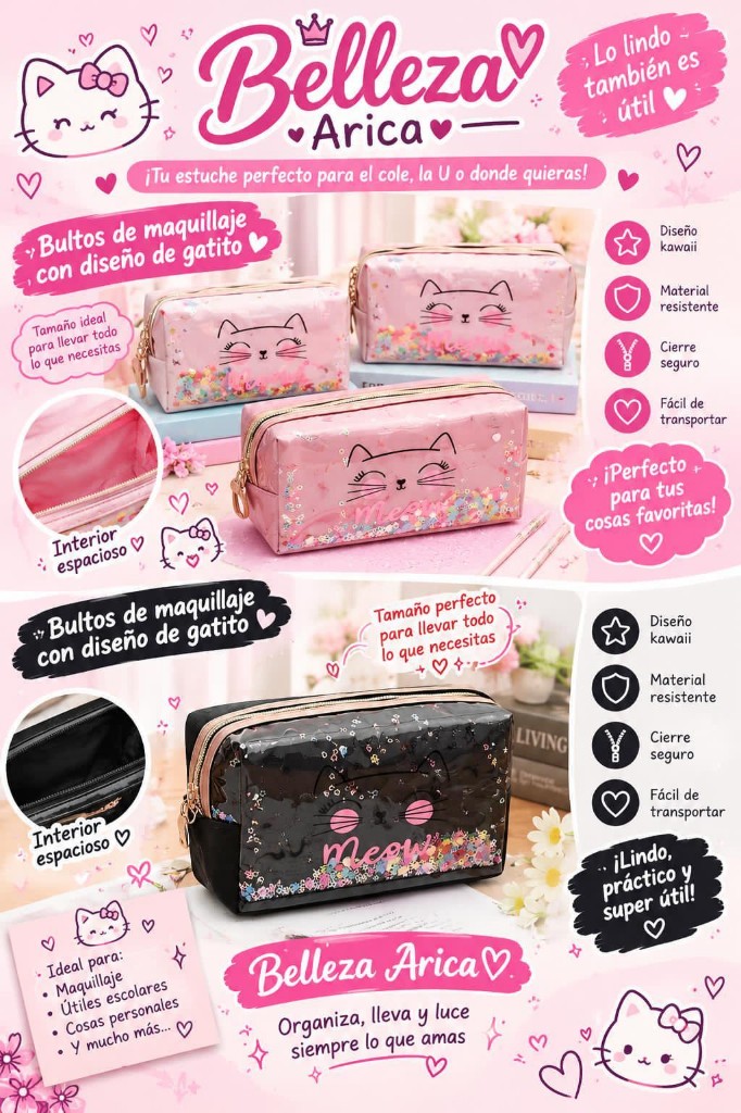 Estuche para maquillaje o escolares