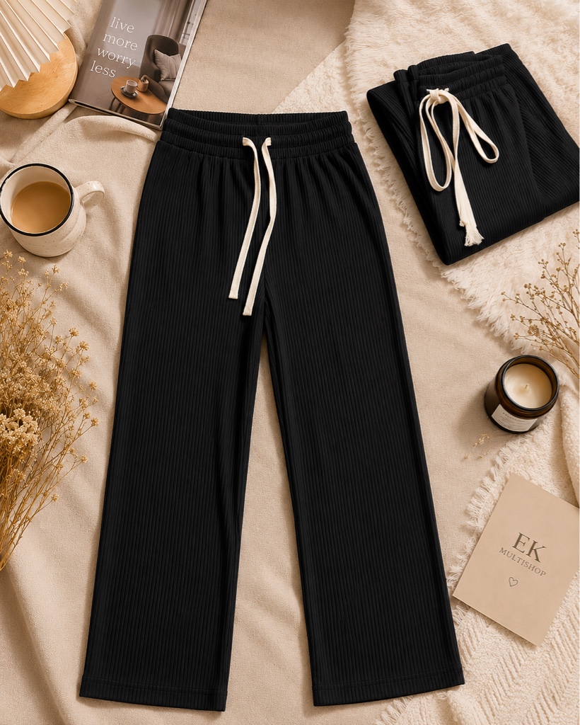 Pantalon acanalado Serenity Negro