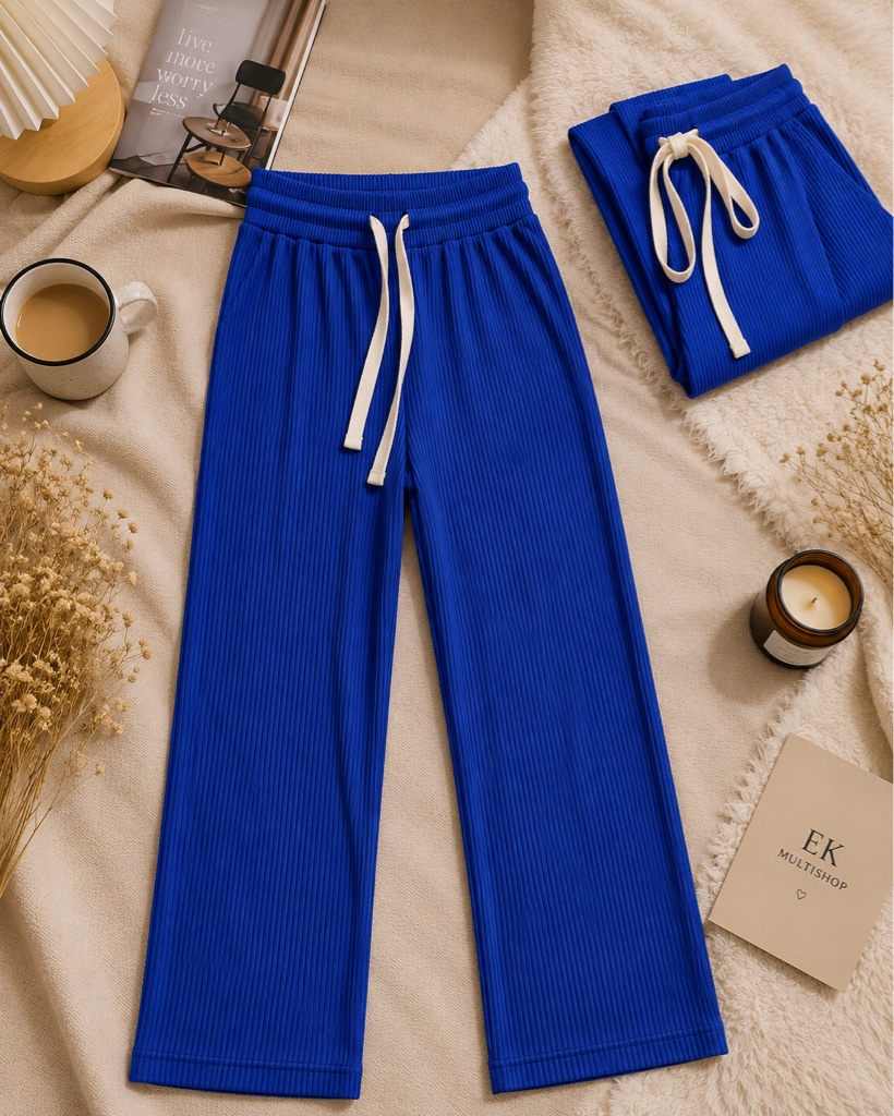Pantalon acanalado Serenity Azul