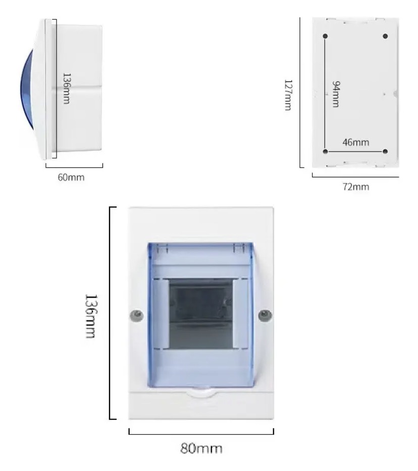 Gabinete para centro de carga interior 2 a 3 espacios