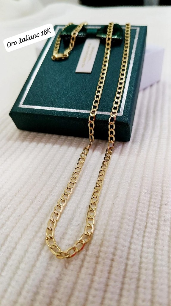 Cadena cubana Oro italiano18K