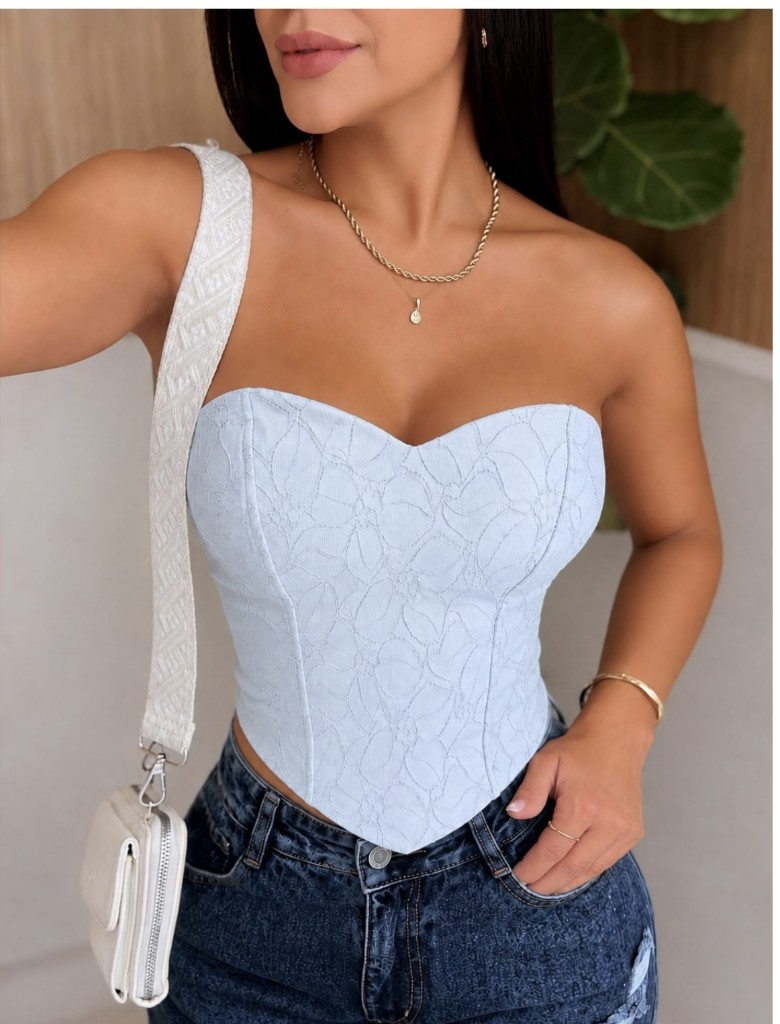 Blusa Kai Texturizada Celeste