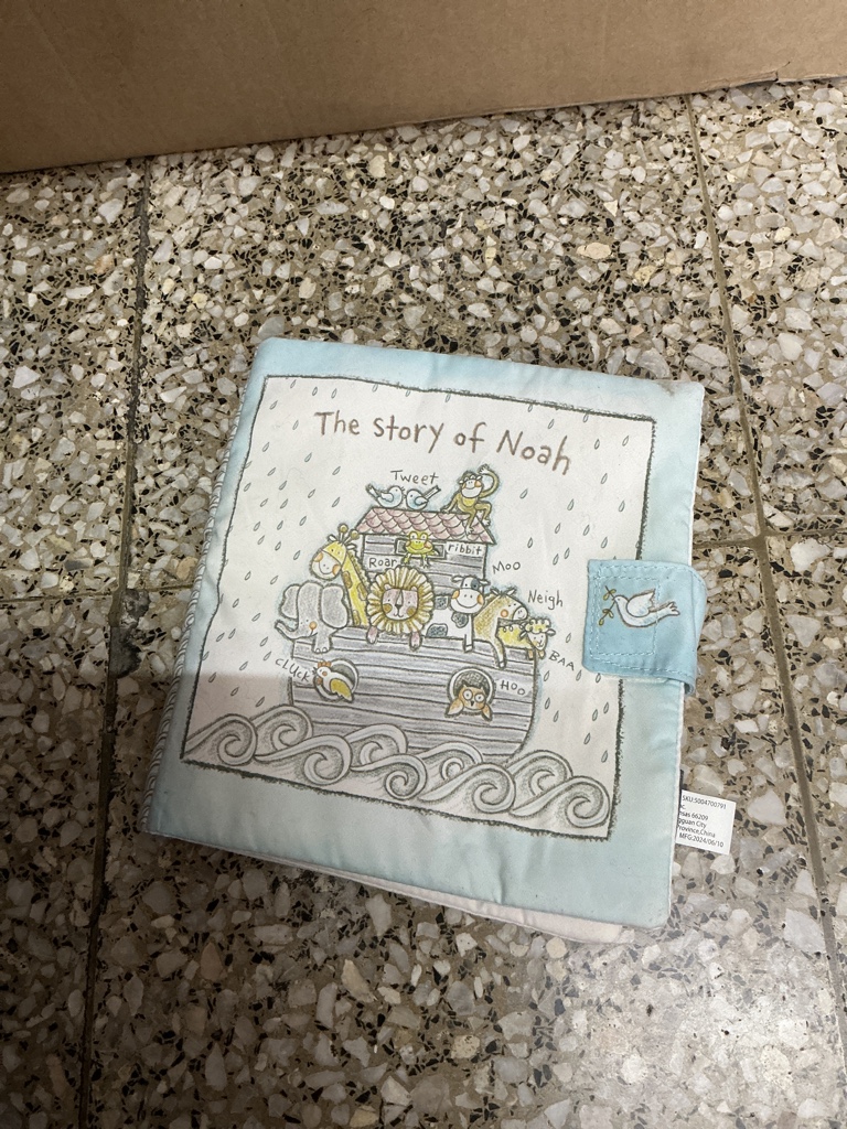 Libro suave The Story of Noah azul