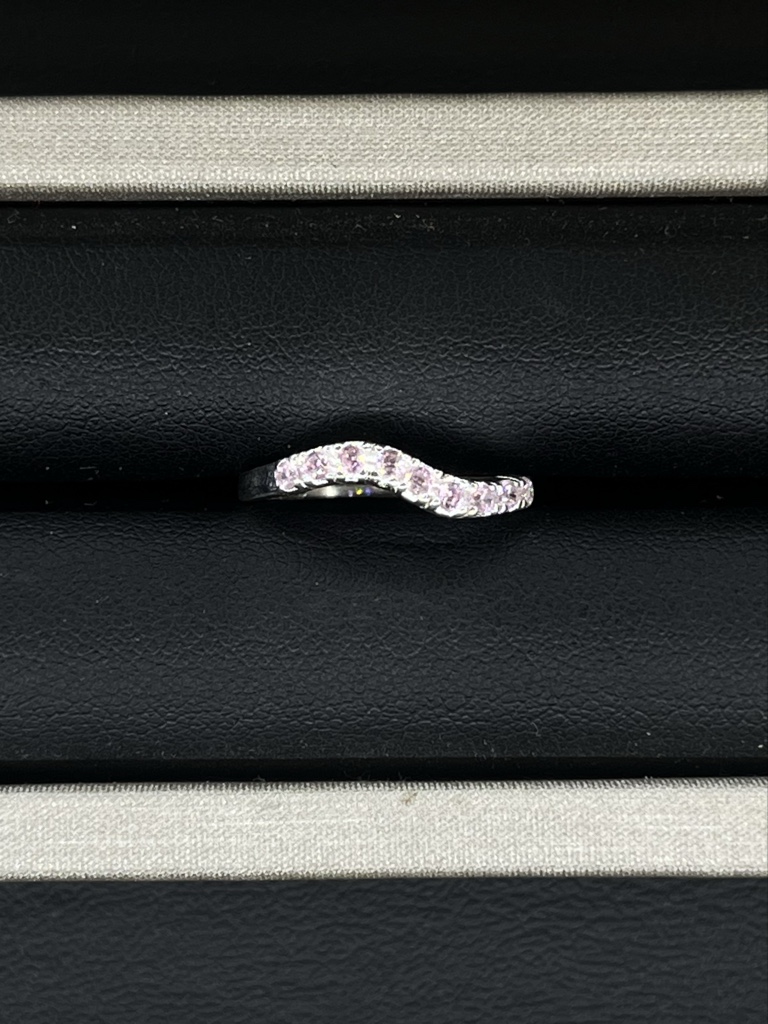 Anillo zirconias rosa