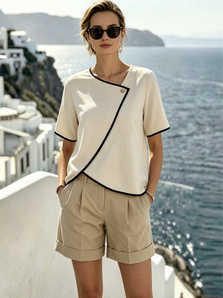 Blusa asimétrica señorial