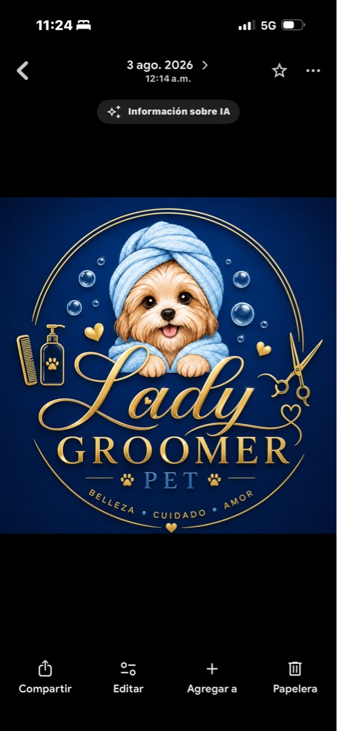 Lady grooming pet
