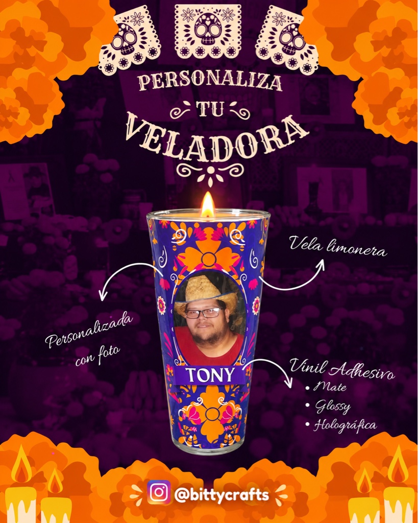 Vela personalizada veladora con foto