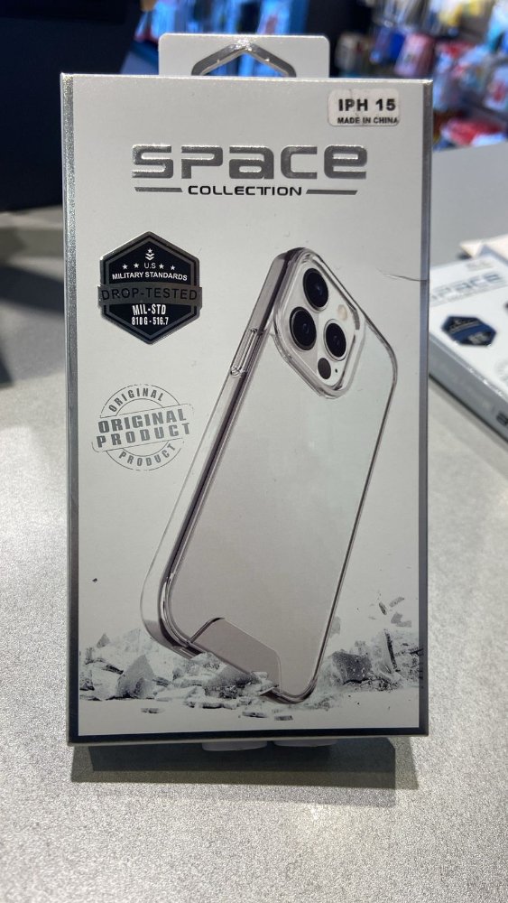 FUNDA REFORZADA SPACE TRANSP. IPHONE 15