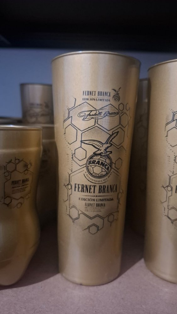 Vaso fernet dorado largo