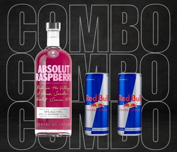 absolut rosa + red bull