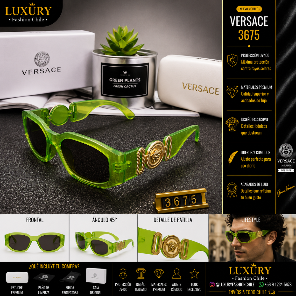 Lentes de Sol Versace 3675 Green Medusa