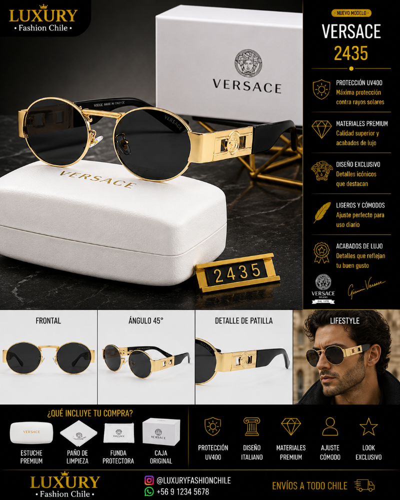 Lentes de Sol Versace 2435 Black Gold