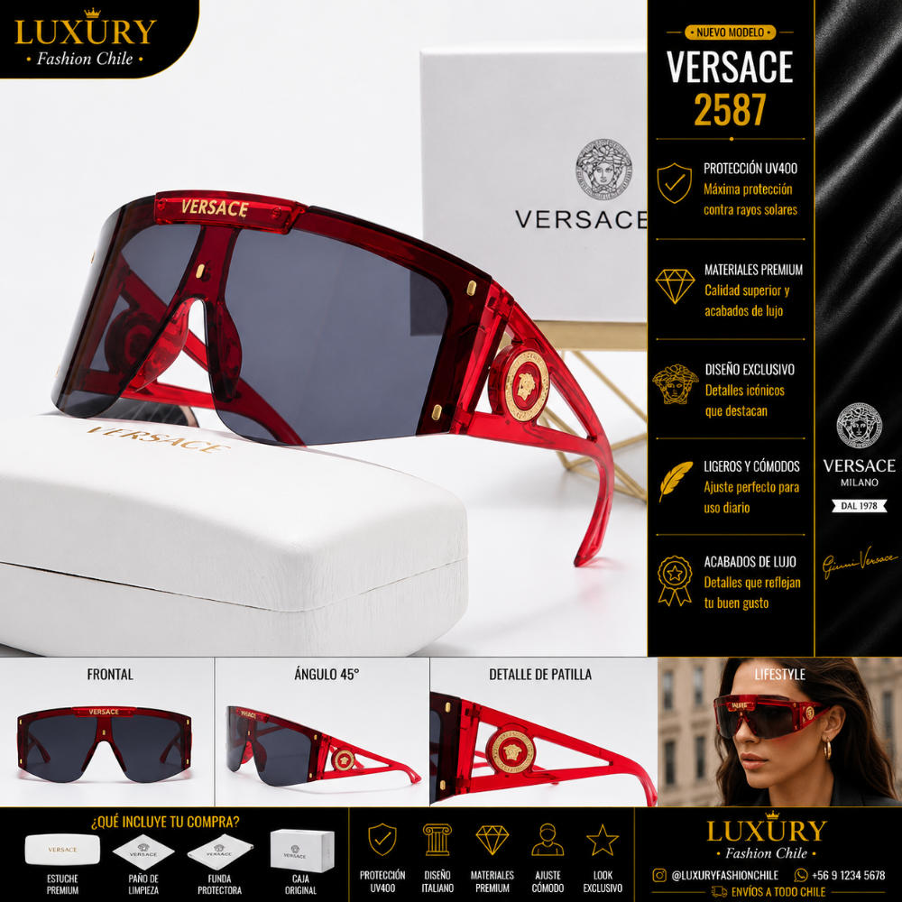 Lentes de Sol Versace 2587 Red Transparent