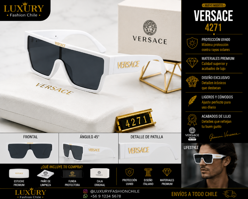 Lentes de Sol Versace 4271 White & Black