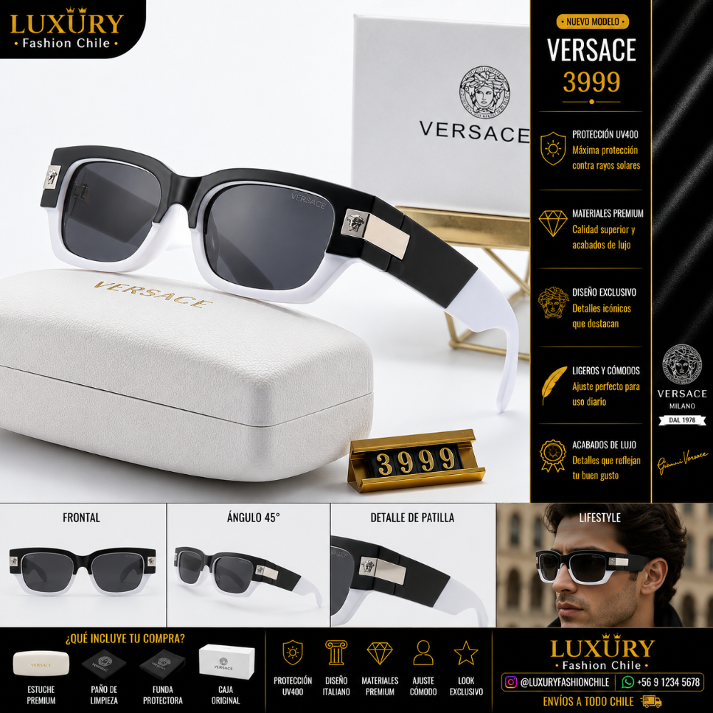 Lentes de Sol Versace 3999 Black & White