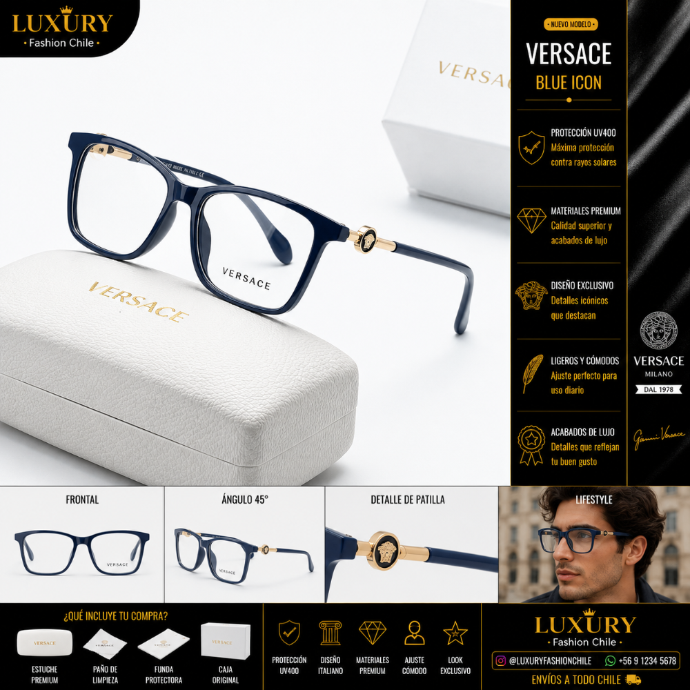 Lentes Ópticos Versace Blue Icon