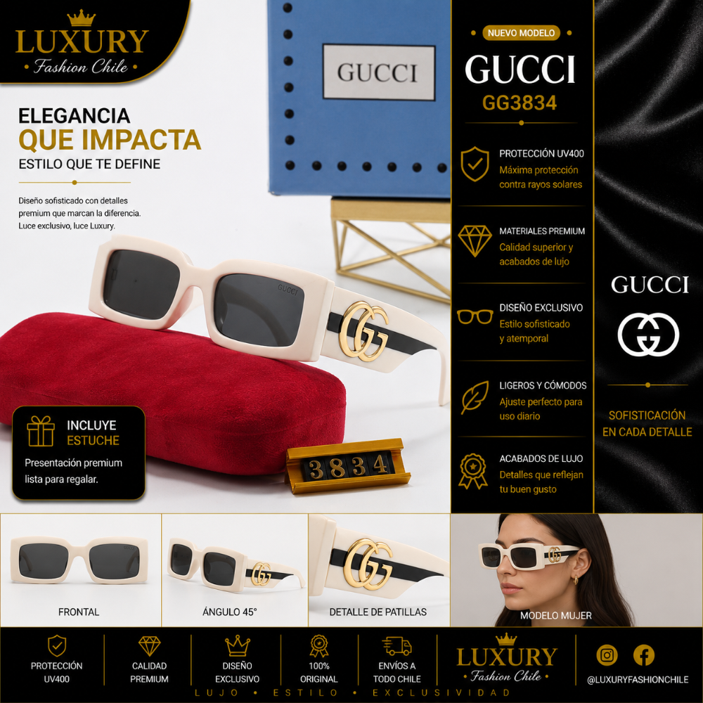 Lentes de Sol Gucci GG3834 Marfil