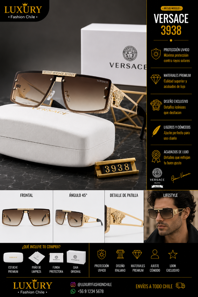 Lentes de Sol Versace 3938 Brown Medusa