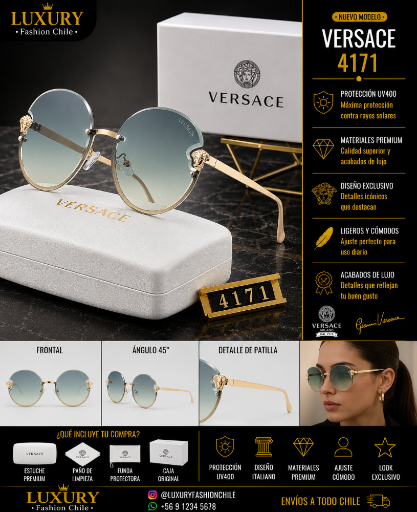 Lentes de Sol Versace 4171 Green & Gold