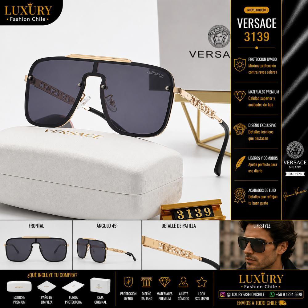 Lentes de Sol Versace 3139 Black Gold