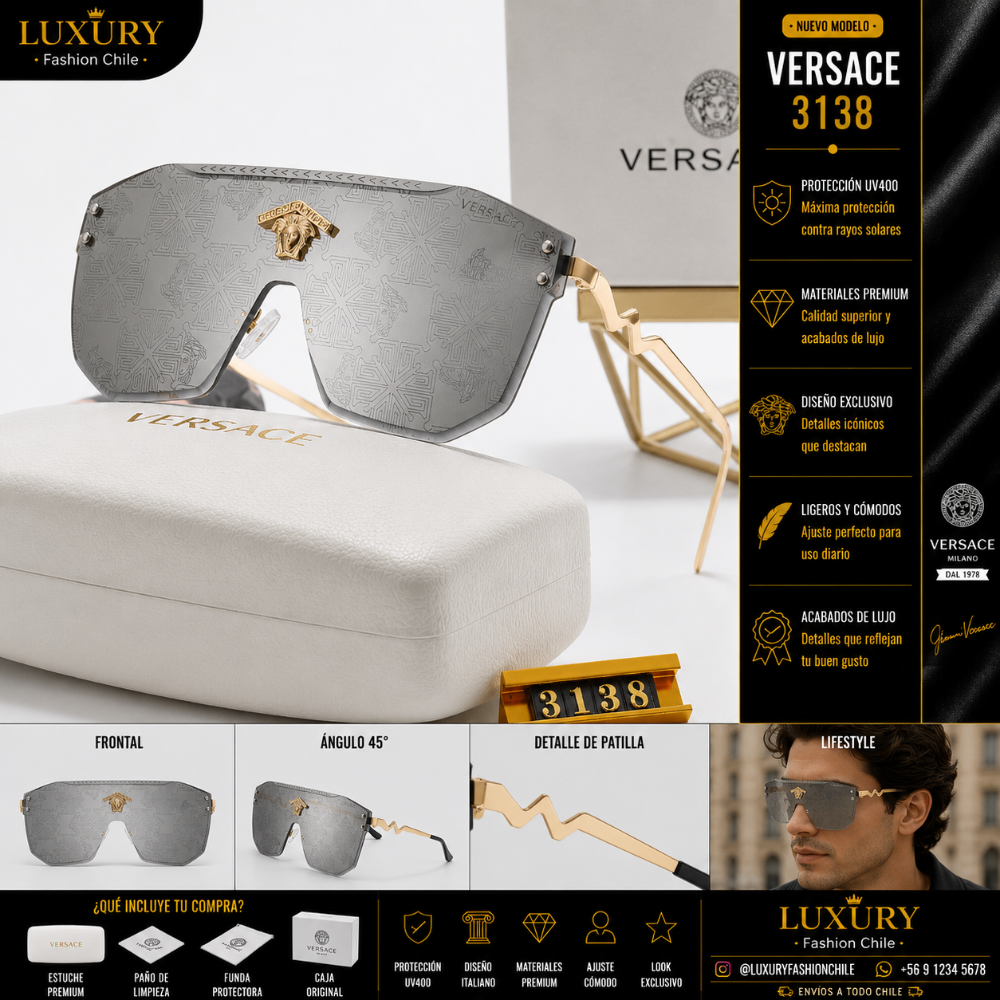 Lentes de Sol Versace 3138 Silver Icon