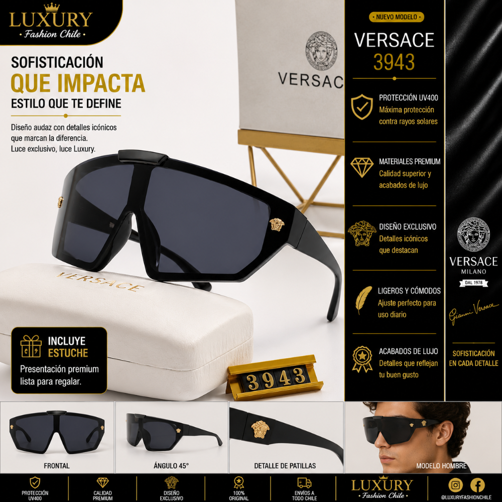 Lentes Deportivos Versace 3943 Negro