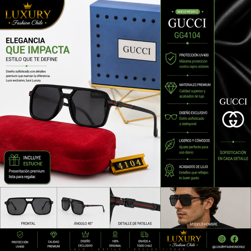 Lentes de Sol Gucci GG4104 Negro
