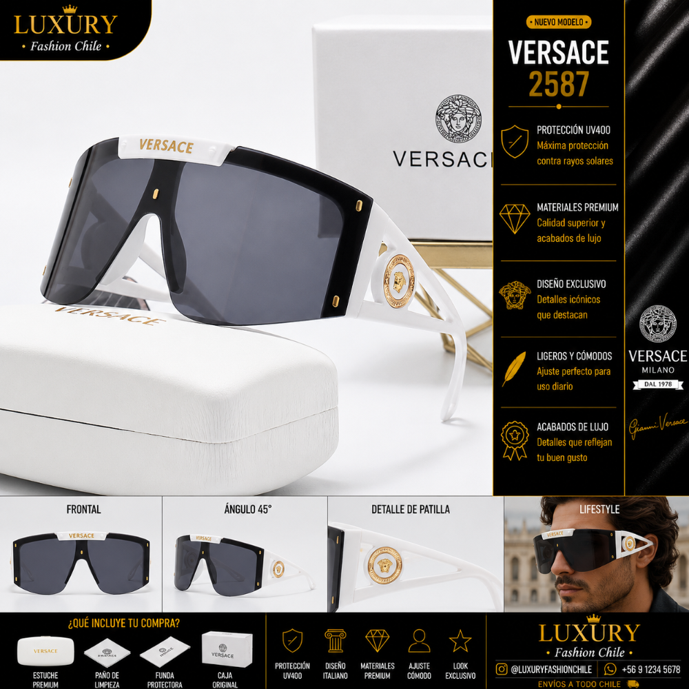 Lentes de Sol Versace 2587 Black & White