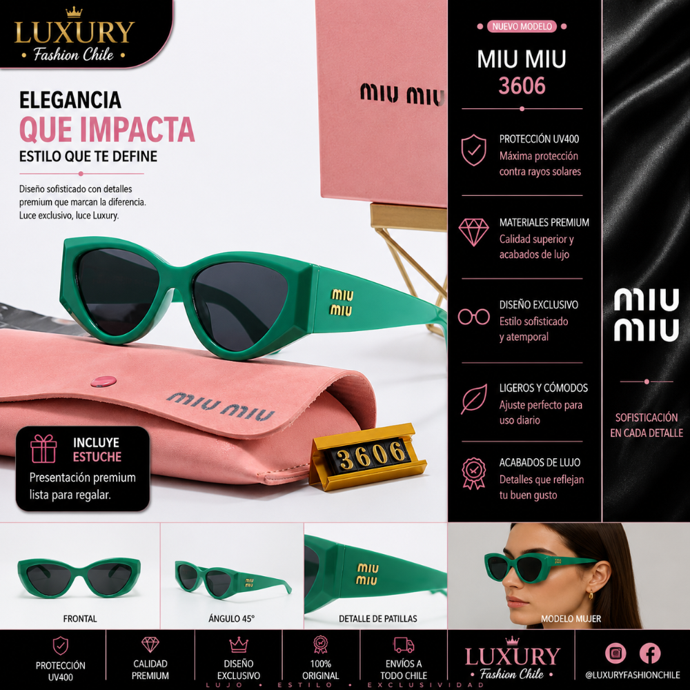 Lentes de Sol Miu Miu 3606 Verde
