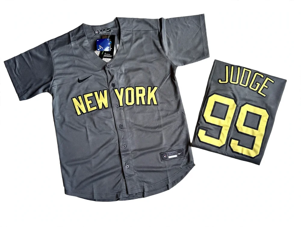 CAMISETA NEW YORK YANKEES GRIS JUDGE 99 NIKE ROAD LIMITED MLB