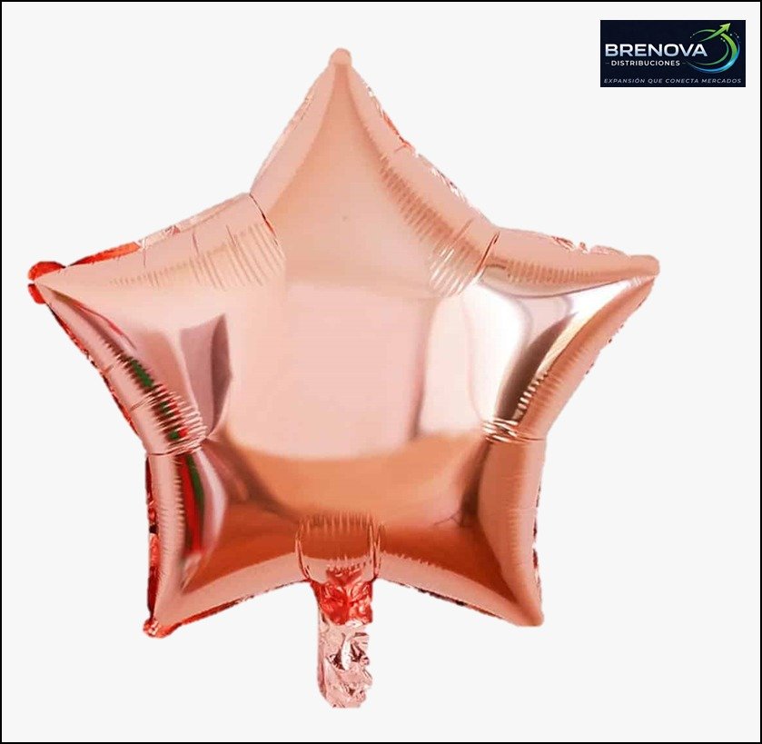 GLOBO ESTRELLA 10”ORO ROSA 171