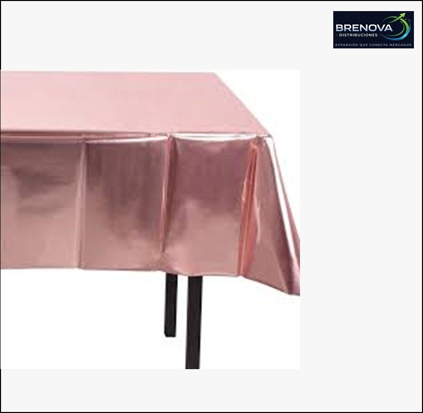 MANTEL METALIZADO 180*135cm ROSADO