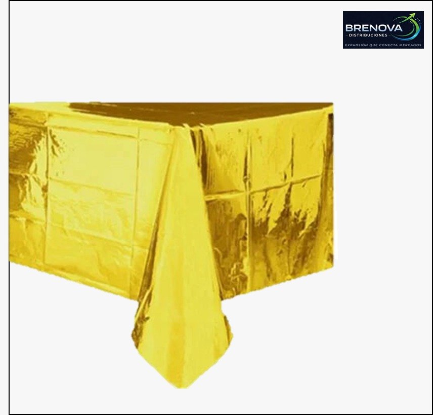 MANTEL METALIZADO 180*135cm DORADO