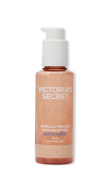 Aceite corporal brillante de vainilla, orquídea y sándalo