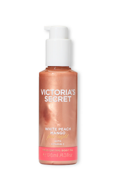 Aceite corporal iluminador de melocotón blanco y mango