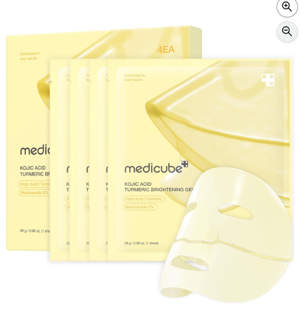 medicube Máscara de Gel Gelatinoso Dorado Iluminador de Ácido Kójico y Cúrcuma