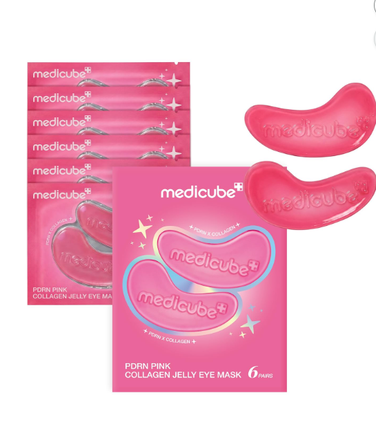 medicube Jelly Eye Mask PDRN Pink Collagen - Parches para ojos de hidrogel