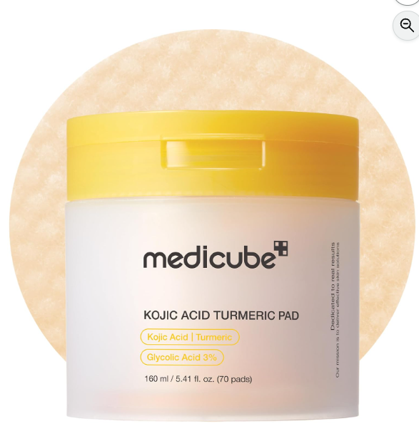 medicube Almohadillas de Tóner Aclarantes de Ácido Kójico y Cúrcuma